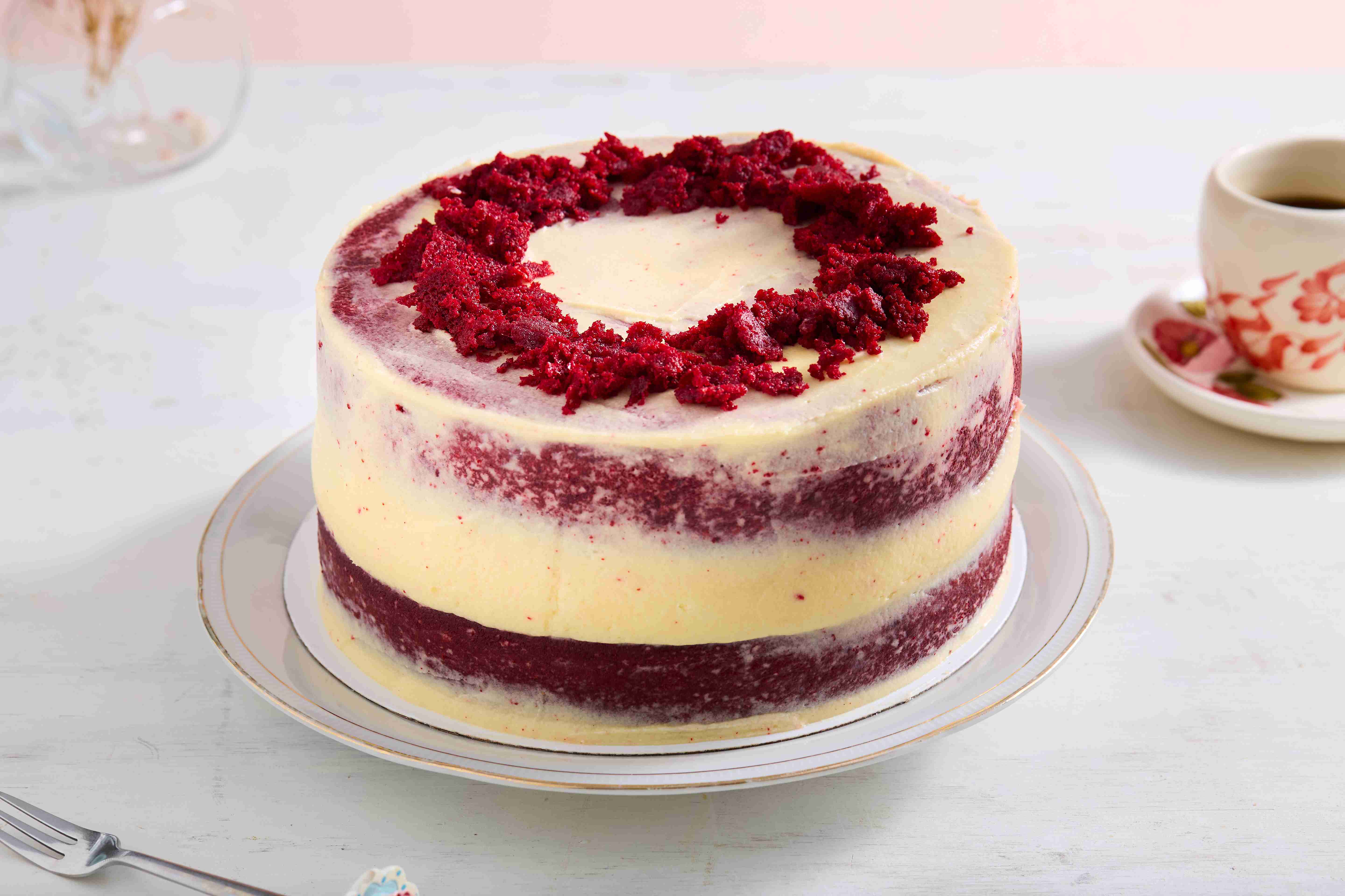 Torta red velvet con crema de queso