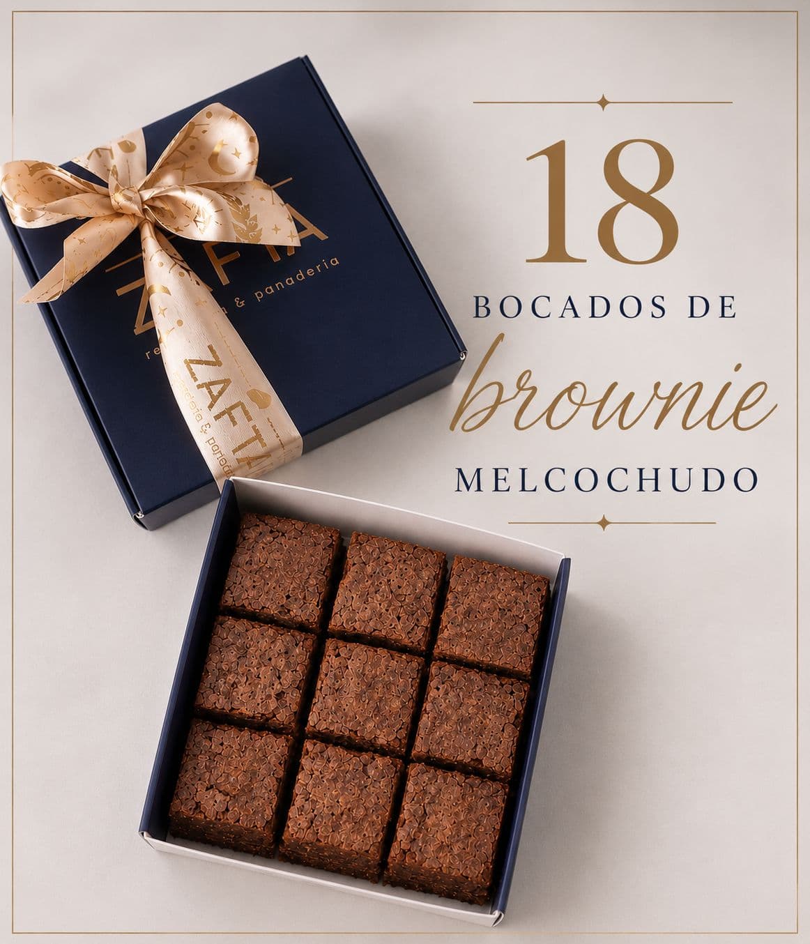18 bocados de brownie melcochudo